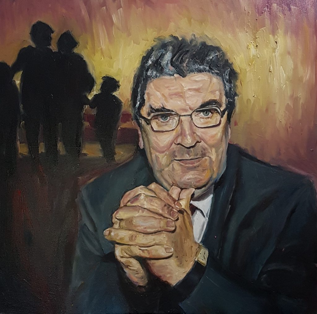 Portrait of John Hume The Peacemaker. Oil on Canvas.